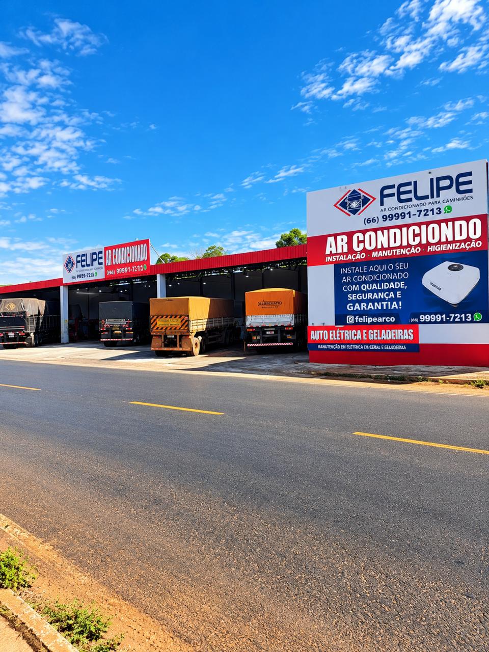 Área de atendimento de caminhões em Rondonópolis/MT